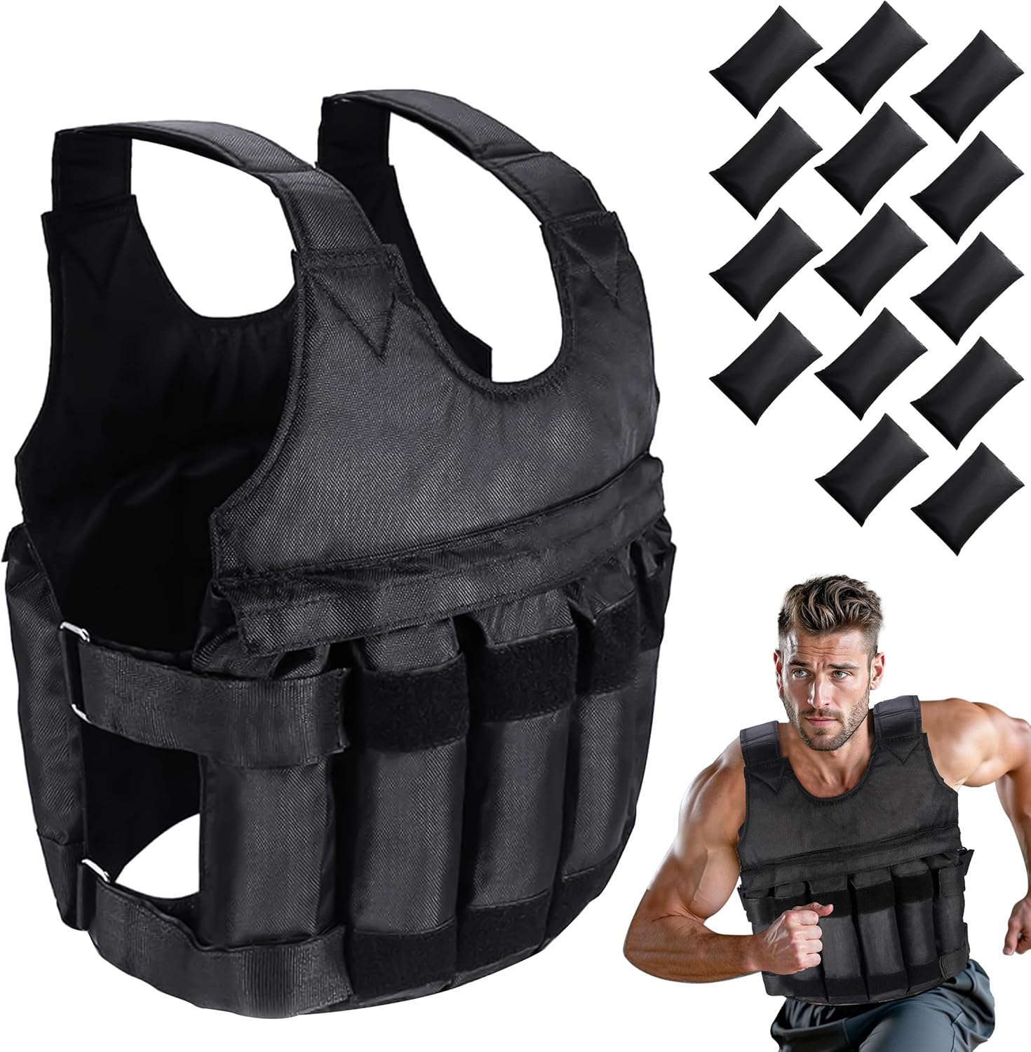 Weighted Vest for Men & Women – 5Kg 10Kg 20Kg Durable Weight Vest for Training