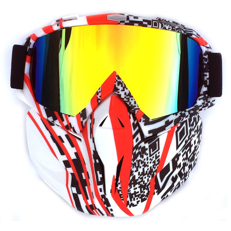 Windproof Anti-Fog Skiing Motorcycling Mask Goggles with Box