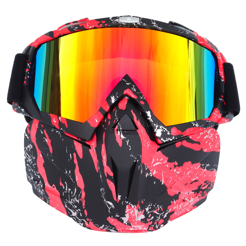 Windproof Anti-Fog Skiing Motorcycling Mask Goggles with Box