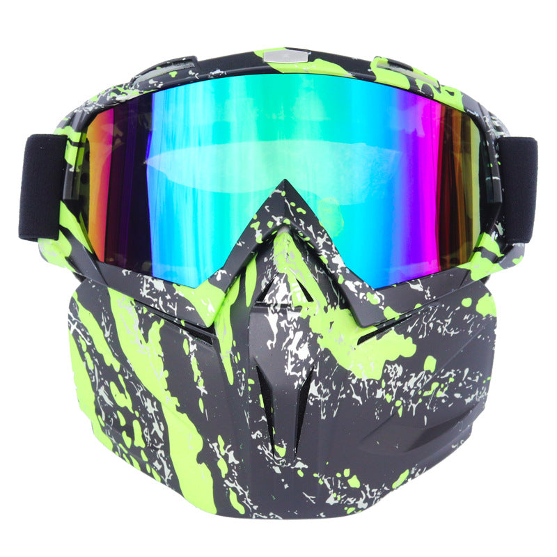 Windproof Anti-Fog Skiing Motorcycling Mask Goggles with Box