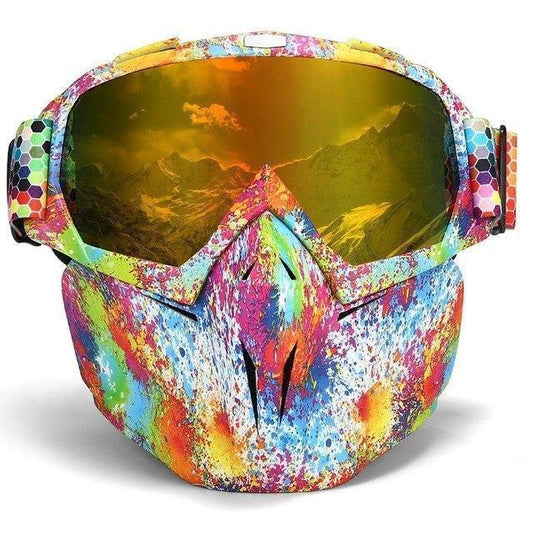 Windproof Anti-Fog Skiing Motorcycling Mask Goggles with Box