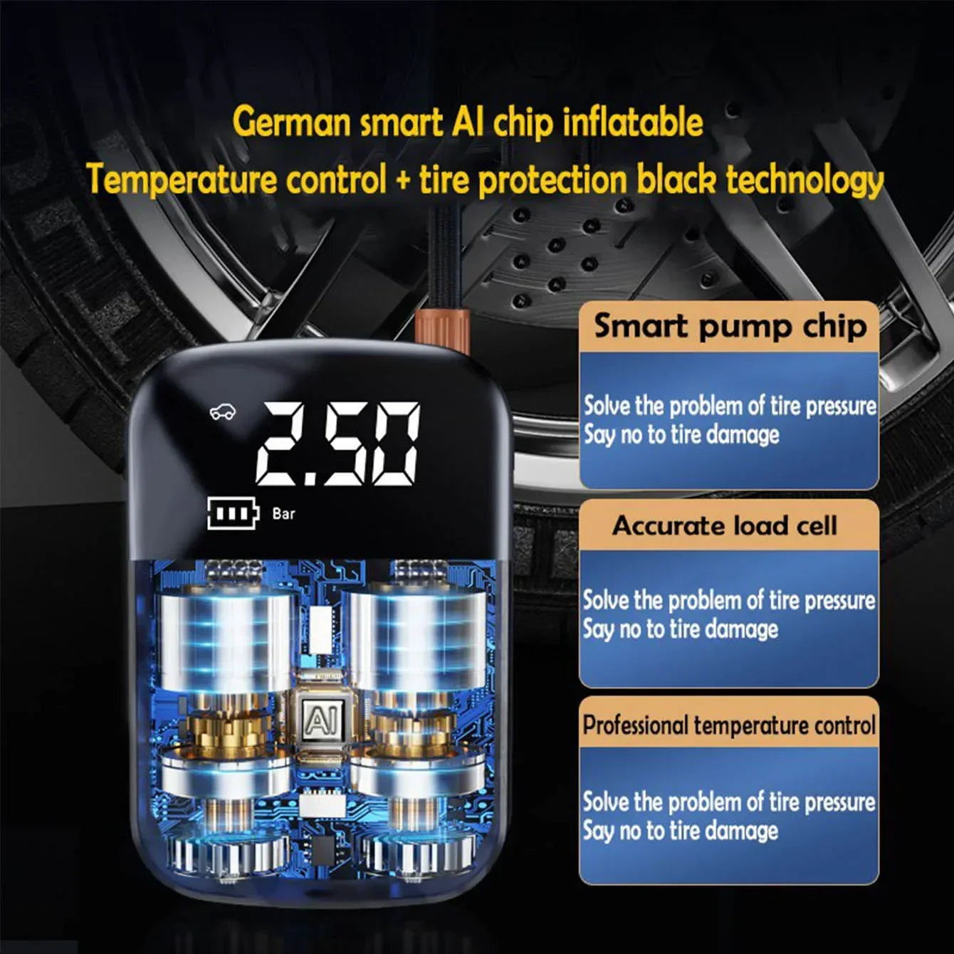 Wireless Car Air Compressor with Digital Display