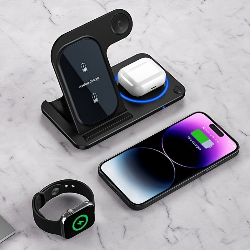 Wireless Charger Station – 3 in 1 Fast Charging Dock for iPhone, AirPods, Apple Watch