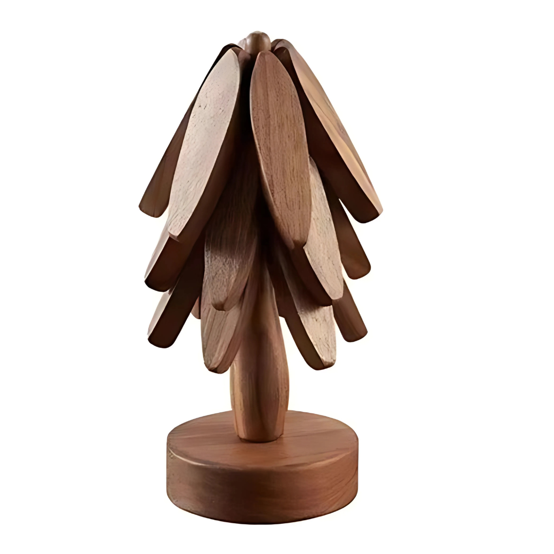 Wood Coasters Set Rustic Handmade Dining Table Accessories