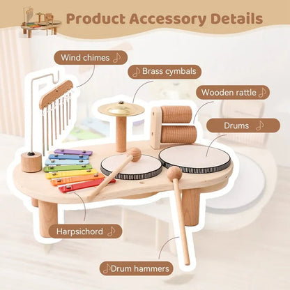 Wooden Music Station Toy for Kids