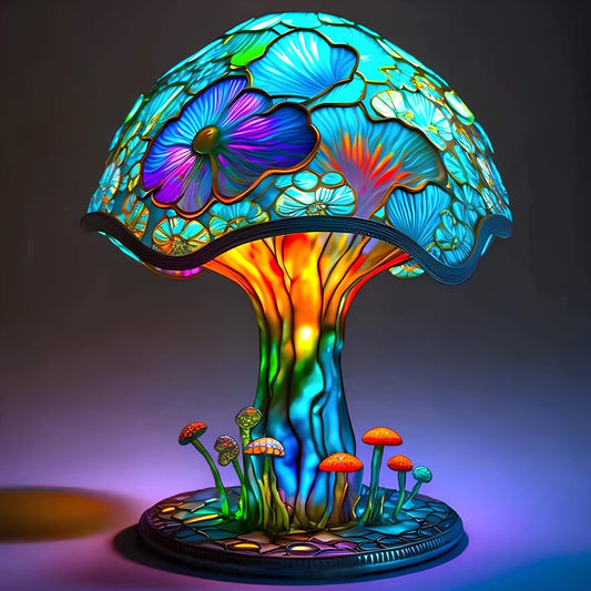 Stained Glass Table Lamp for Home Decor - Elegant Fantasy Design