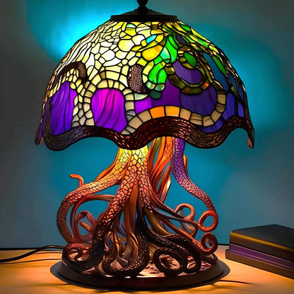 Stained Glass Table Lamp for Home Decor - Elegant Fantasy Design